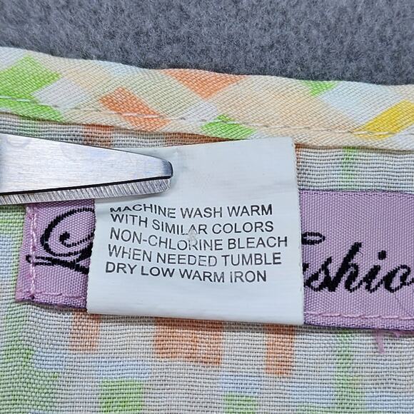 Vtg Lati Fashion House Coat Robe Women LARGE Seersucker Check Gingham Snap Front - Picture 14 of 14